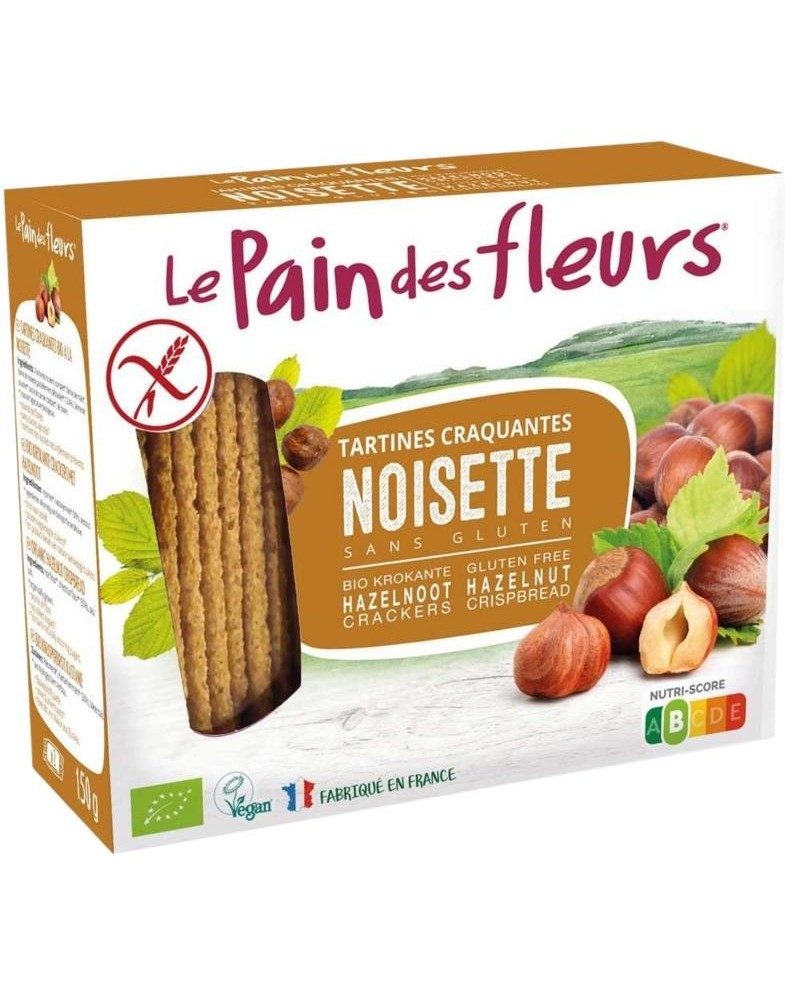 Krokante crackers hazelnoot glutenvrij bio