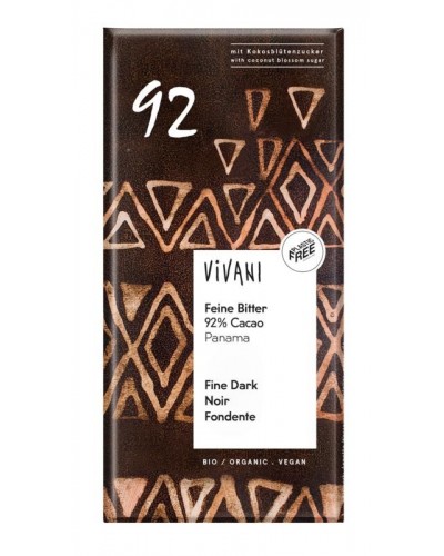 Chocolade puur 92% kokosbloesemsuiker bio