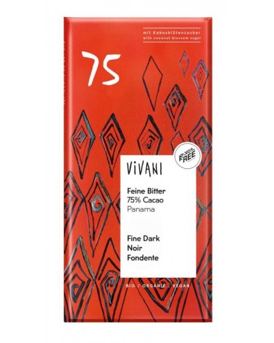 Chocolade puur 75% kokosbloesemsuiker bio