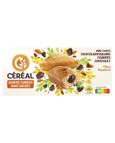 Mini cakes met chocoladevulling zonder suikers