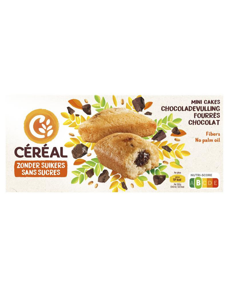Mini cakes met chocoladevulling zonder suikers