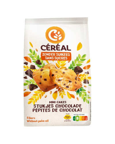 Mini cakes met stukjes chocolade zonder suikers