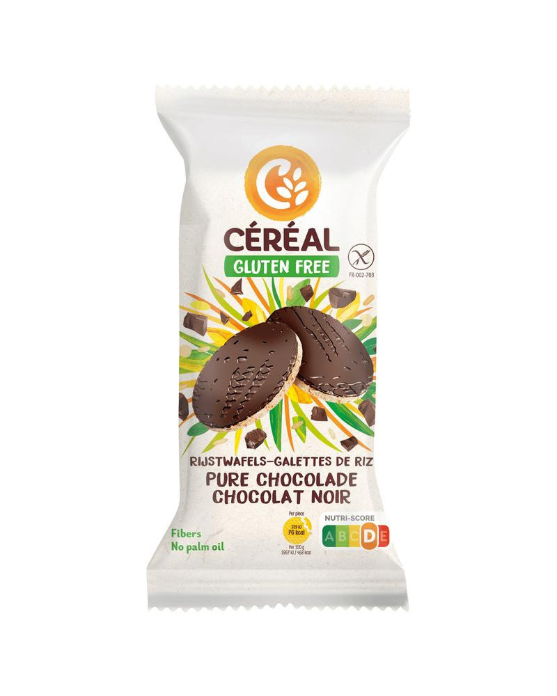 Rijstwafel met pure chocolate glutenvrij