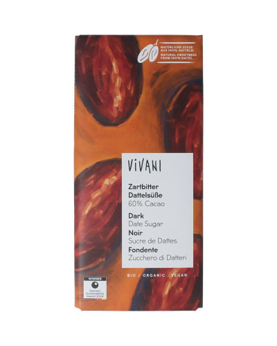 Chocolade puur 60% dadel gezoet bio