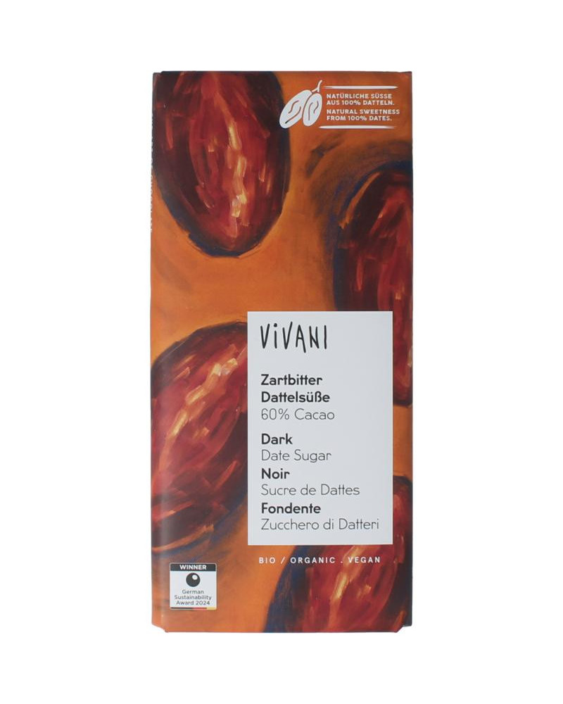 Chocolade puur 60% dadel gezoet bio