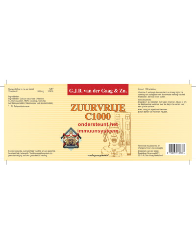 Zuurvrije Vitamine C 1000 mg | Gebufferde Vitamine C | Drogisterij Van Der Gaag
