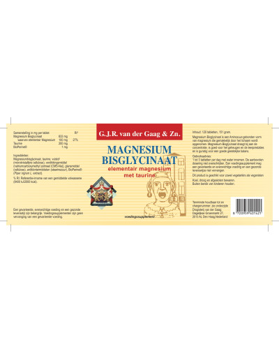 Van Der Gaag Magnesium Bisglycinaat met Taurine | 120 tabletten