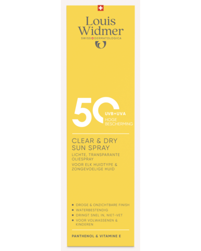 Louis Widmer Clear & Dry Sun Spray 50 Zonder Parfum
