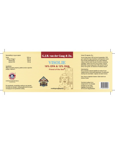 Visolie 1000 mg 18% EPA & 12% DHA | Friend of the Sea® | Van Der Gaag