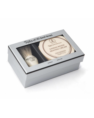 Taylor of Old Bond Street Giftbox scheerkwast en scheercrème Sandalwood
