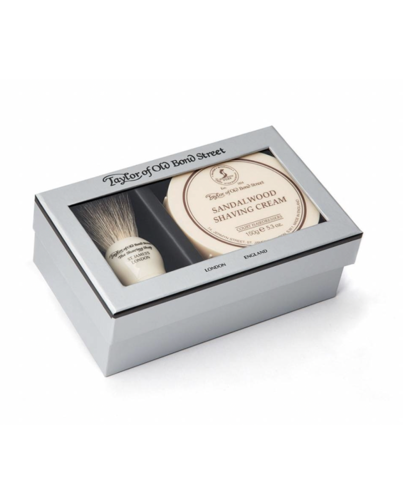 Taylor of Old Bond Street Giftbox scheerkwast en scheercrème Sandalwood
