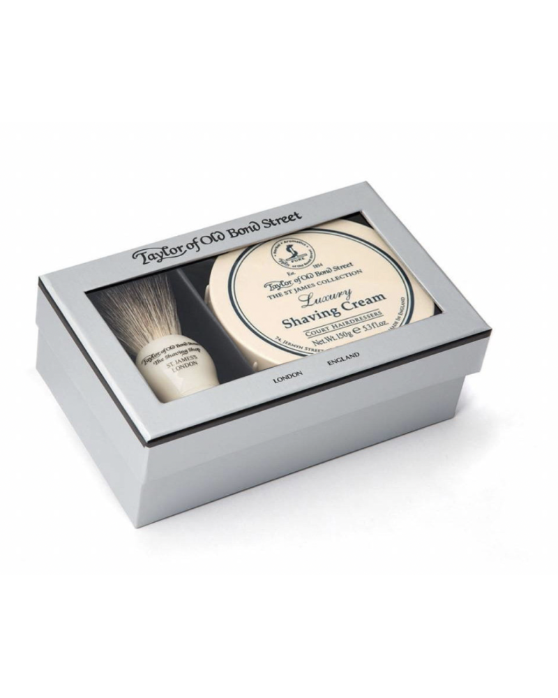 Taylor of Old Bond Street Giftbox scheerkwast en scheercrème St. James