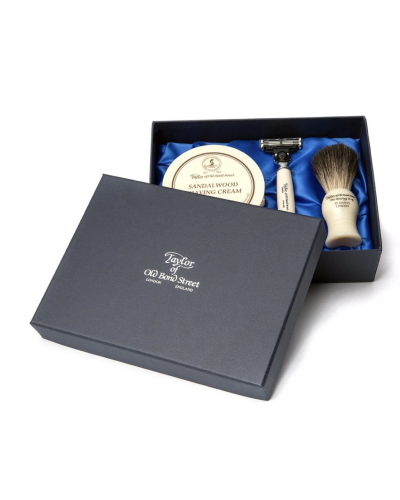 Taylor of Old Bond Street Giftbox scheerkwast, scheermes en scheercrème Sandalwood