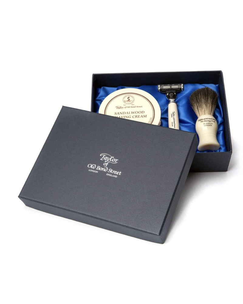 Taylor of Old Bond Street Giftbox scheerkwast, scheermes en scheercrème Sandalwood