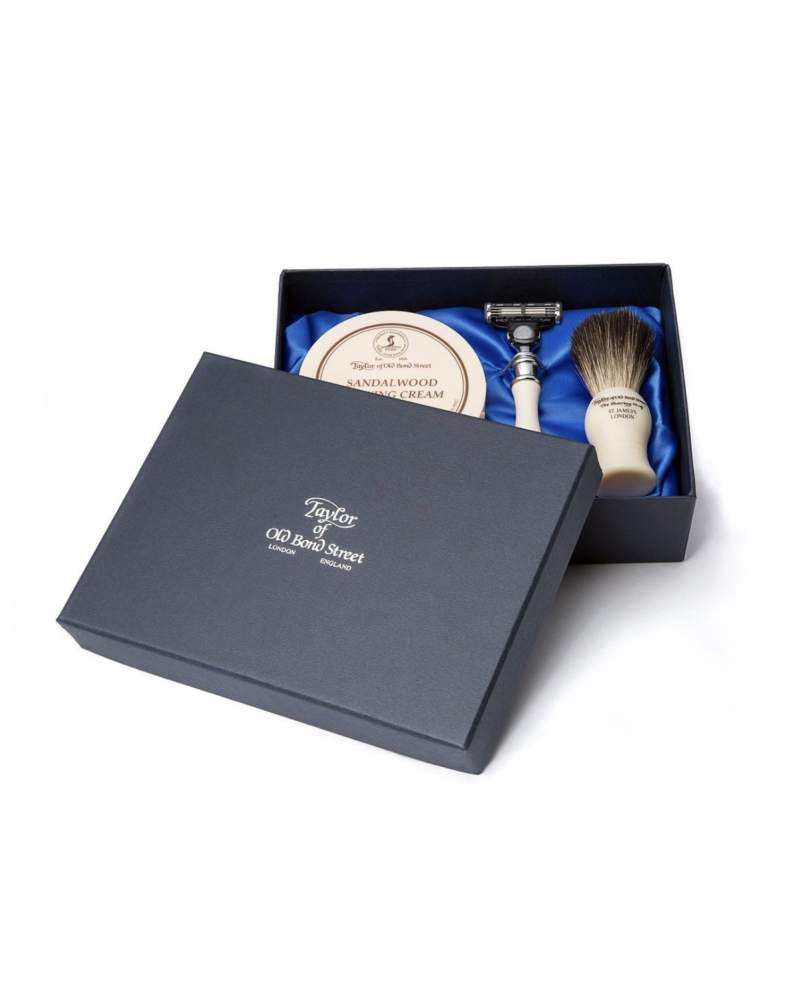 Taylor of Old Bond Street Pure Badger Scheerkwast, Scheermes & Shavingcream