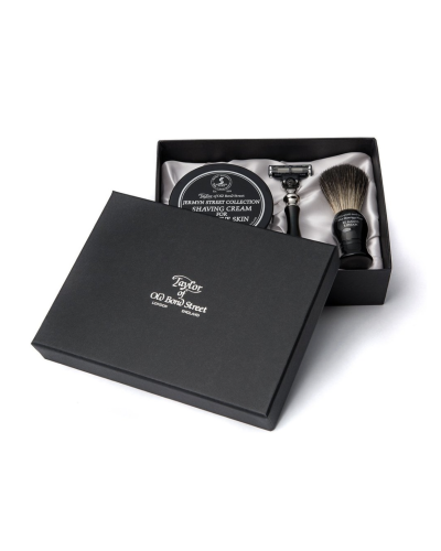 Taylor of Old Bond Street Pure Badger Scheerkwas, Scheermes & Shavingcream 150g Jermyn Street Collection