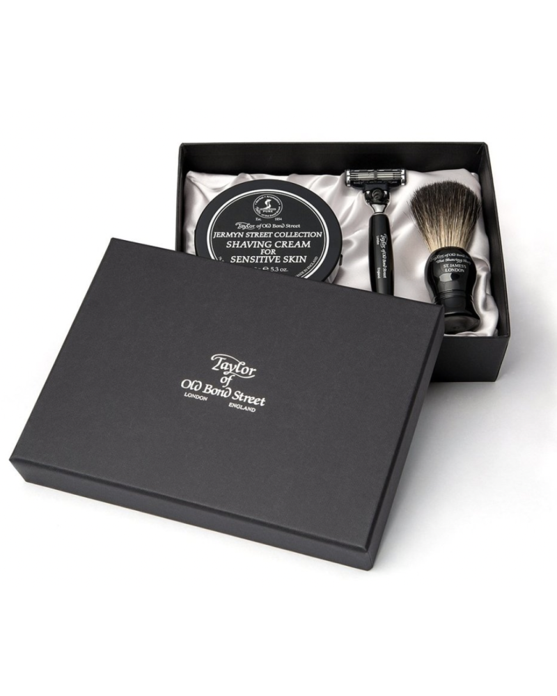 Taylor of Old Bond Street Giftbox scheerkwast, scheermes en scheercrème Jermyn street