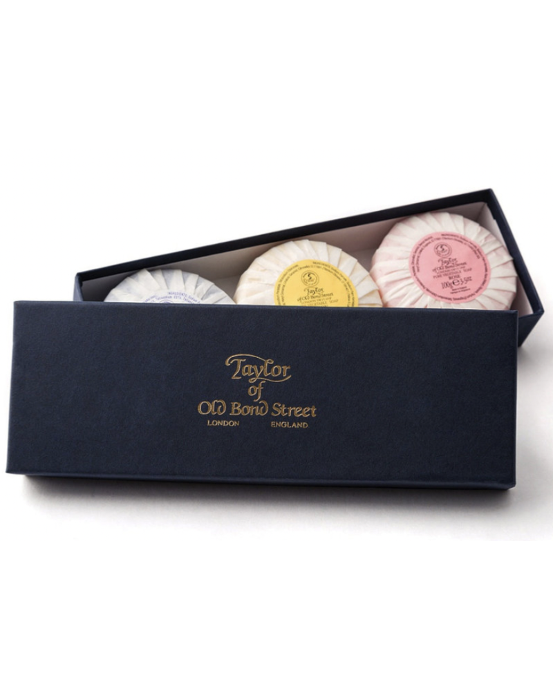Taylor of Old Bond Street 3x Handzeep 100g Lime - Lavender - Rose