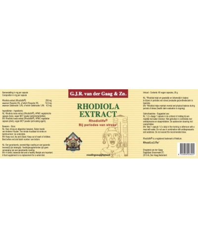 Rhodiolife® Rhodiola Extract 250 mg | Rhodiola rosea | Van Der Gaag