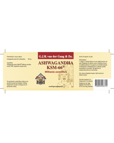 KSM-66® Ashwagandha 300 mg | Withania somnifera | Van Der Gaag