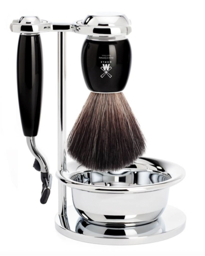 MÜHLE Vivo Scheerset Vivo 4-delig - Zwart - Mach3®