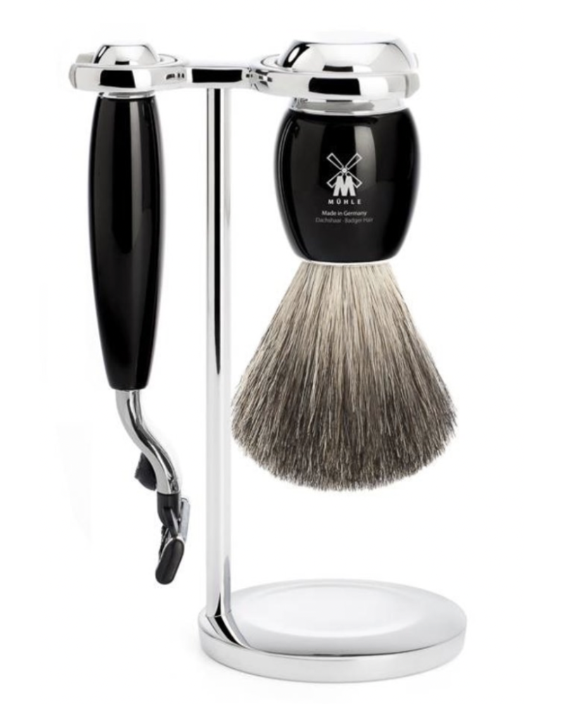 MÜHLE Scheerset Vivo 3-delig - Zwart - Mach3®