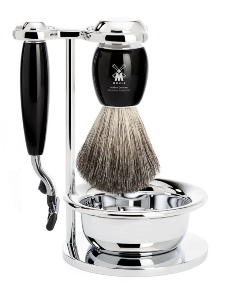MÜHLE Scheerset Vivo 4-delig - Zwart - Mach3®