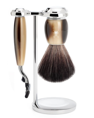 MÜHLE Scheerset Vivo 3-delig - Hoornbruin - Mach3®