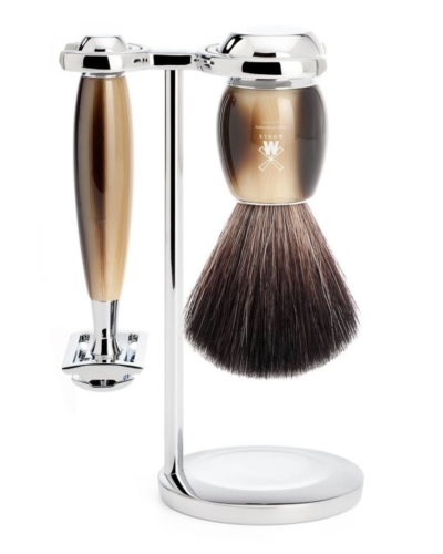 MÜHLE Scheerset Vivo 3-delig - Hoornbruin - Saf.Razor