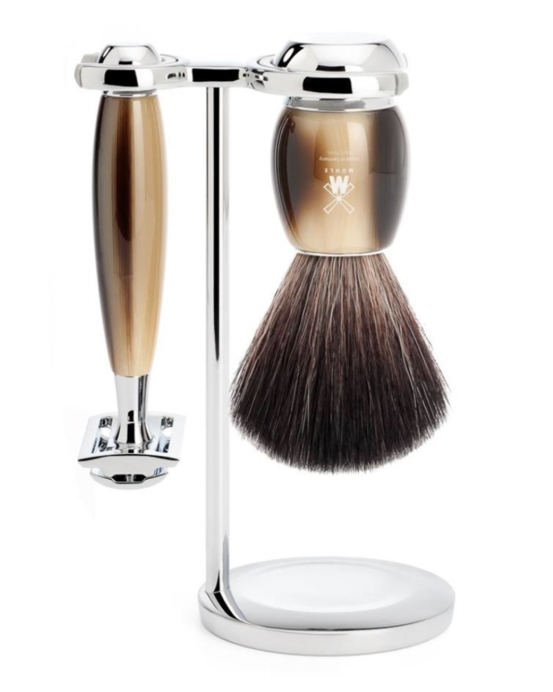 MÜHLE Scheerset Vivo 3-delig - Hoornbruin - Saf.Razor