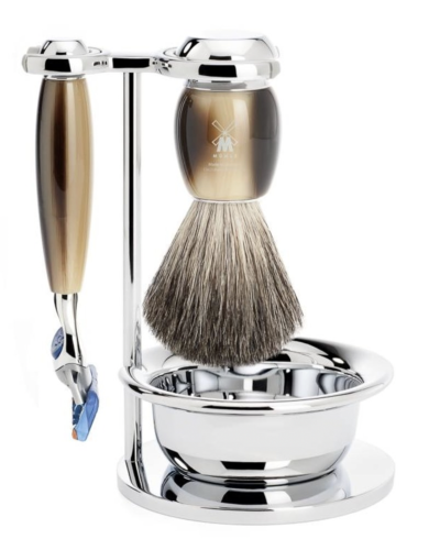 MÜHLE Scheerset Vivo 4-delig - Hoornbruin - Fusion®