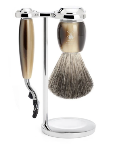 MÜHLE Scheerset Vivo 3-delig - Hoornbruin - Mach3®