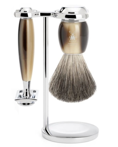 MÜHLE Scheerset Vivo 3-delig - Hoornbruin - Saf.Razor