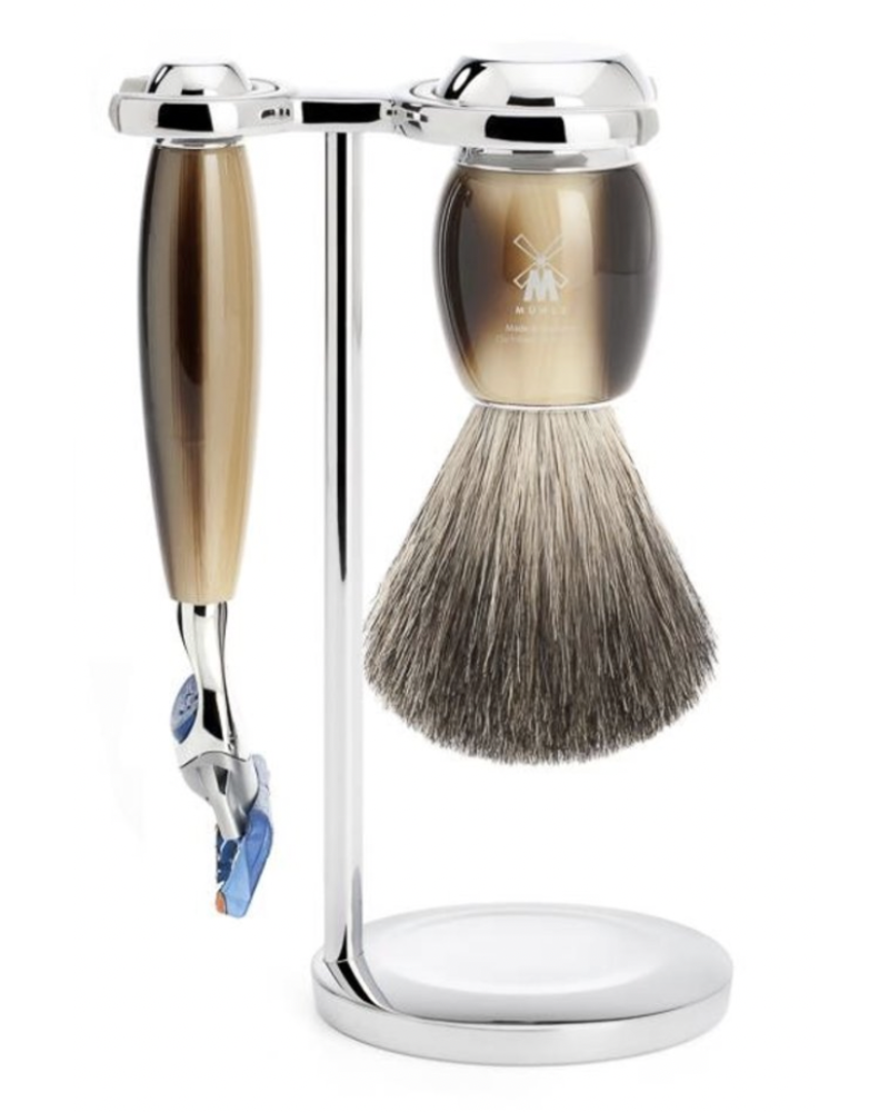 MÜHLE Scheerset Vivo 3-delig - Hoornbruin - Fusion®
