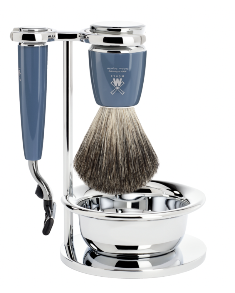 MÜHLE Scheerset Rytmo 4-delig - Petrol - Mach3®